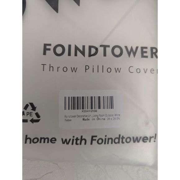 🛏️ Foindtower Ivory Chenille Pillow Covers 20x20 Set of 2 - Picture 7 of 7